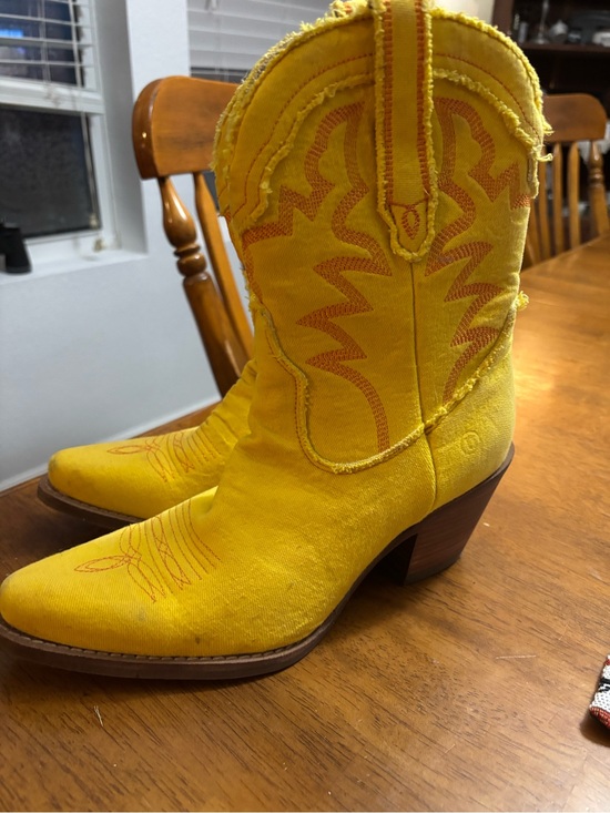 dingo Shoes - dingo Yellow Embroidered Western Heeled Boots